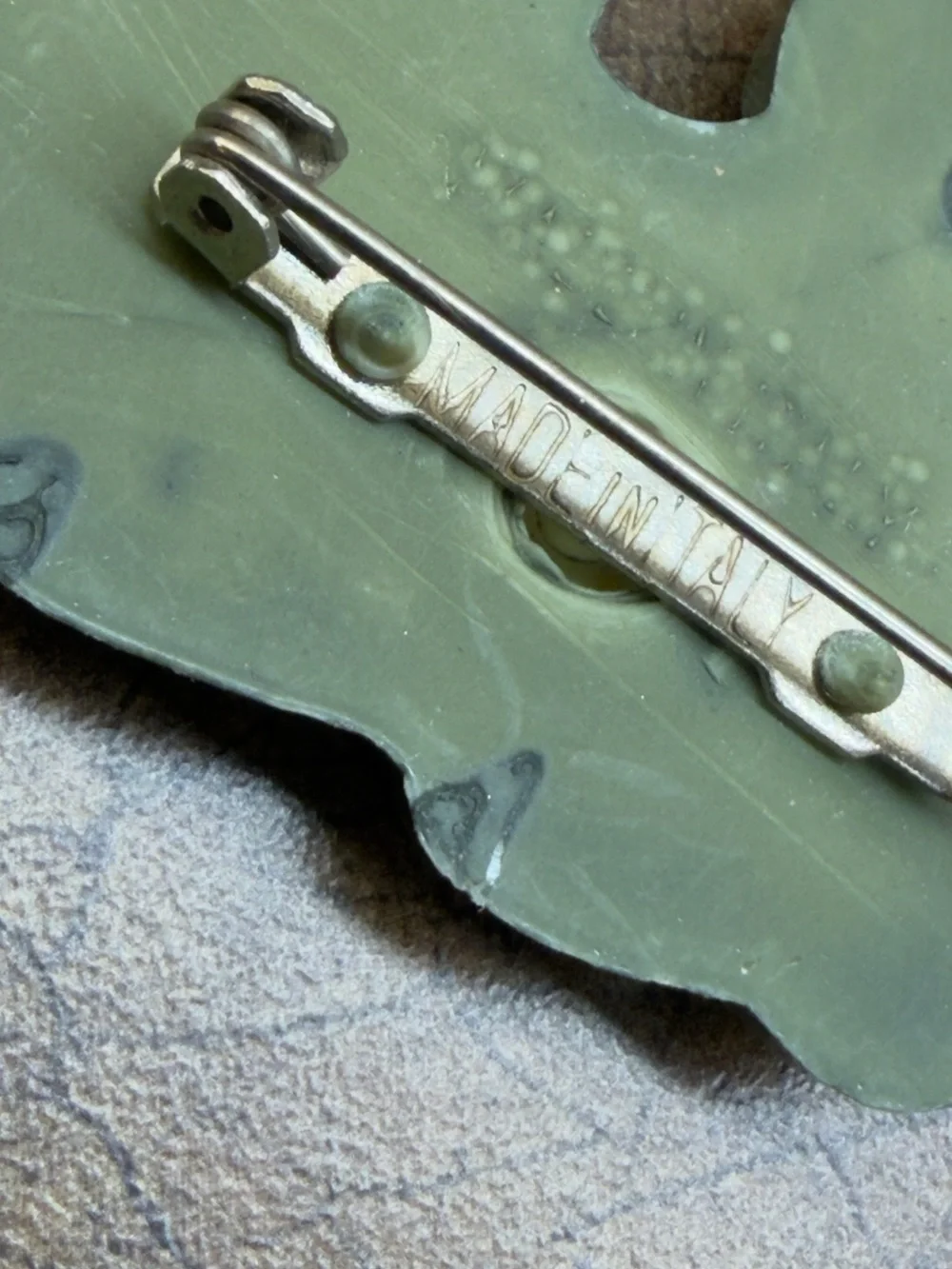 Olive Green Elephant Brooch